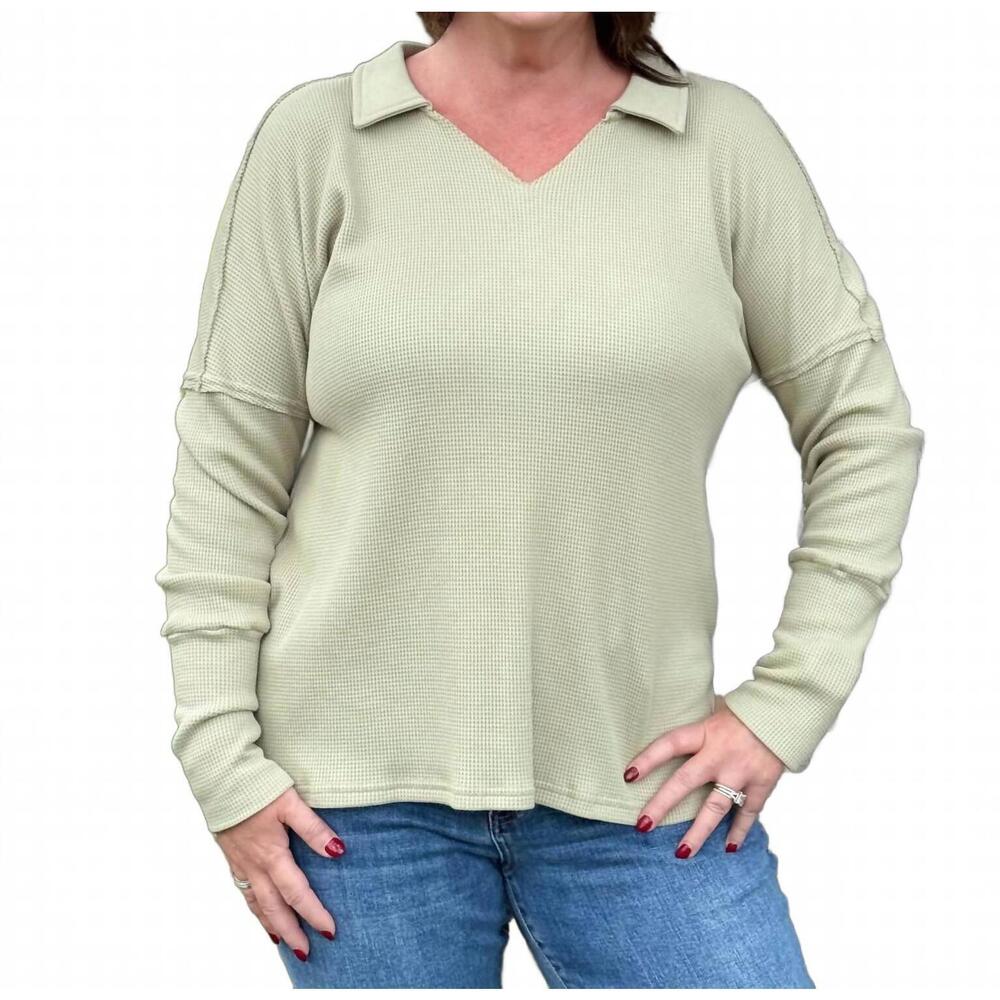 NEW SOUTHERN GRACE georgia top in sage green